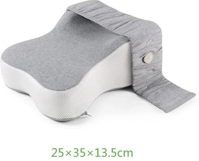 Orthopädisches Beinkissen aus Memory-Schaum mit Baumwollbezug, verstellbares Schwangerschaftskissen für die Seitenlage mit Riemen - Bild 1