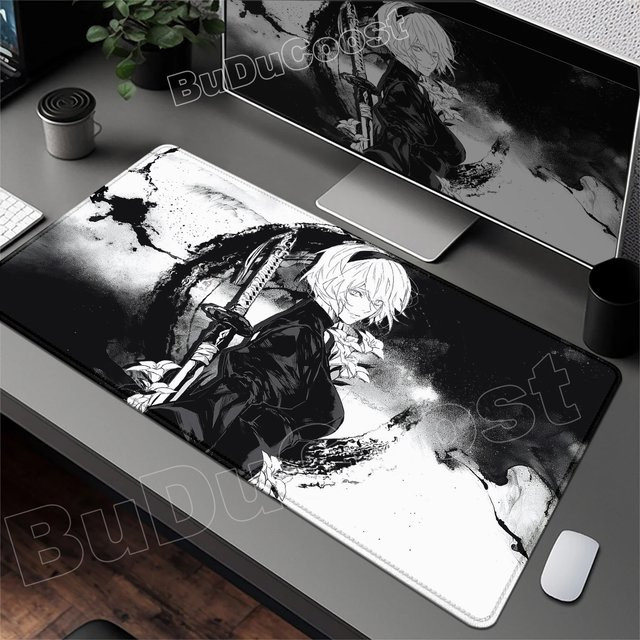 BuDuCoost NieR:Automata 2B E-Sports Mauspad, große rutschfeste Schreibtischunterlage für PC und Laptop, Multicolour - Bild 1