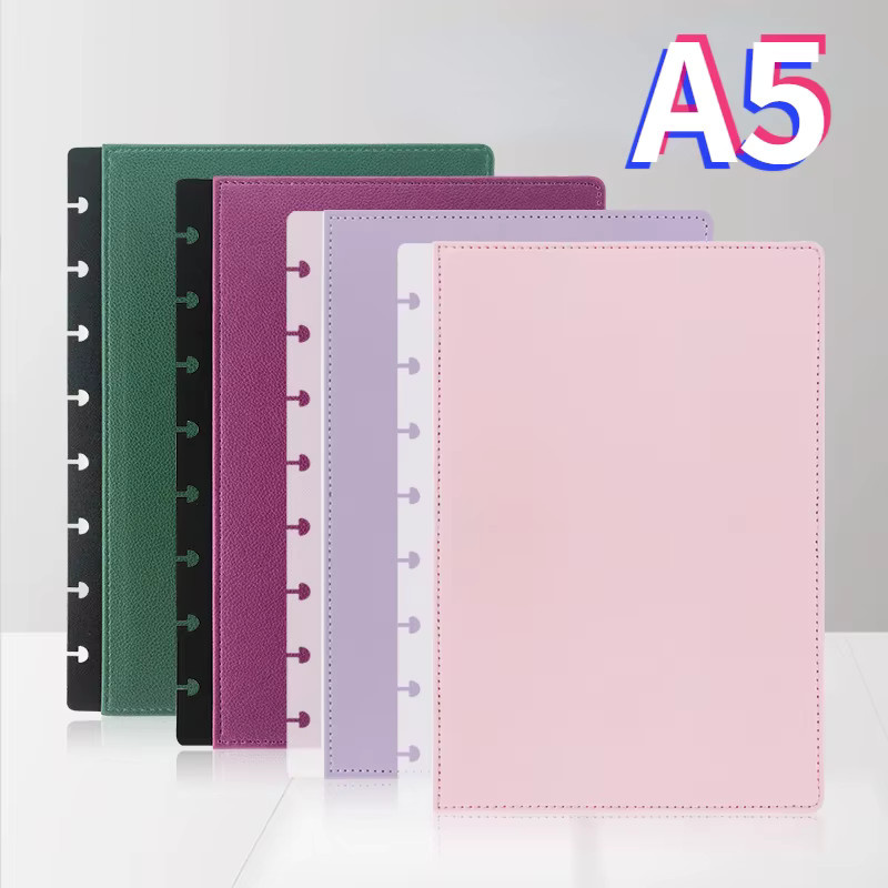 LZN Leder Notebook-Abdeckung in Lila für A4 und A5 mit Lochung für lose Blätter - Bild 1