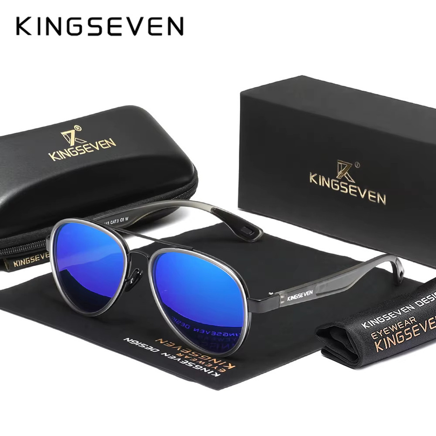 KINGSEVEN Sonnenbrille Aviator, Vollrand, Metall, Unisex, polarisiert - Bild 1