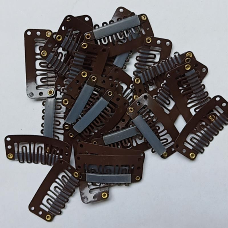 Snap-Kamm Clips Styling Werkzeuge, 10er-Set, Schwarz, 32mm, U-Form - Bild 1