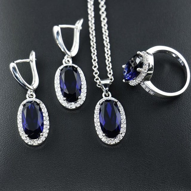 YIRAN Schmuck-Set, Kupfer, Schwarz, Zirkonia, Unisex, Ring Größe 8 - Bild 1