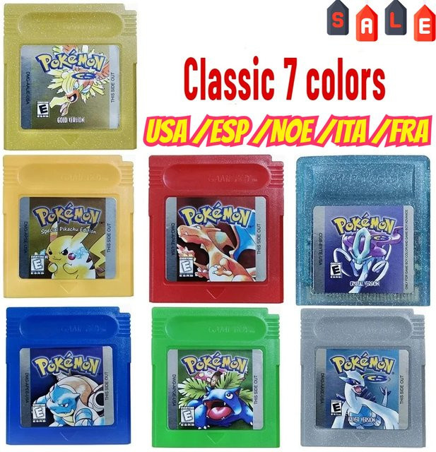 Bandai Pokémon, 16-Bit-Videospiel-GBC-Karte, Rot, Blau, Grün, multilingual, ab 6 Jahren - Bild 1