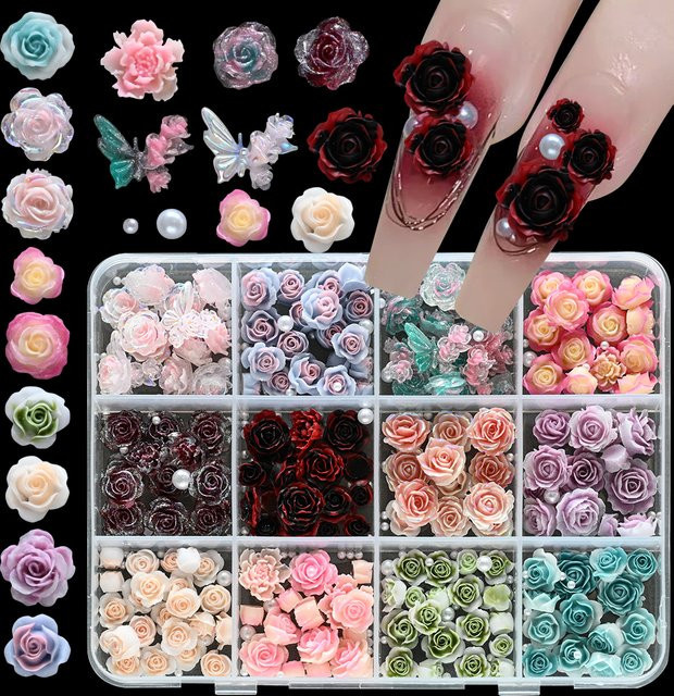 HotPress Nail Art Charms, 3D Farbverlauf Rose, Glänzend - Bild 1