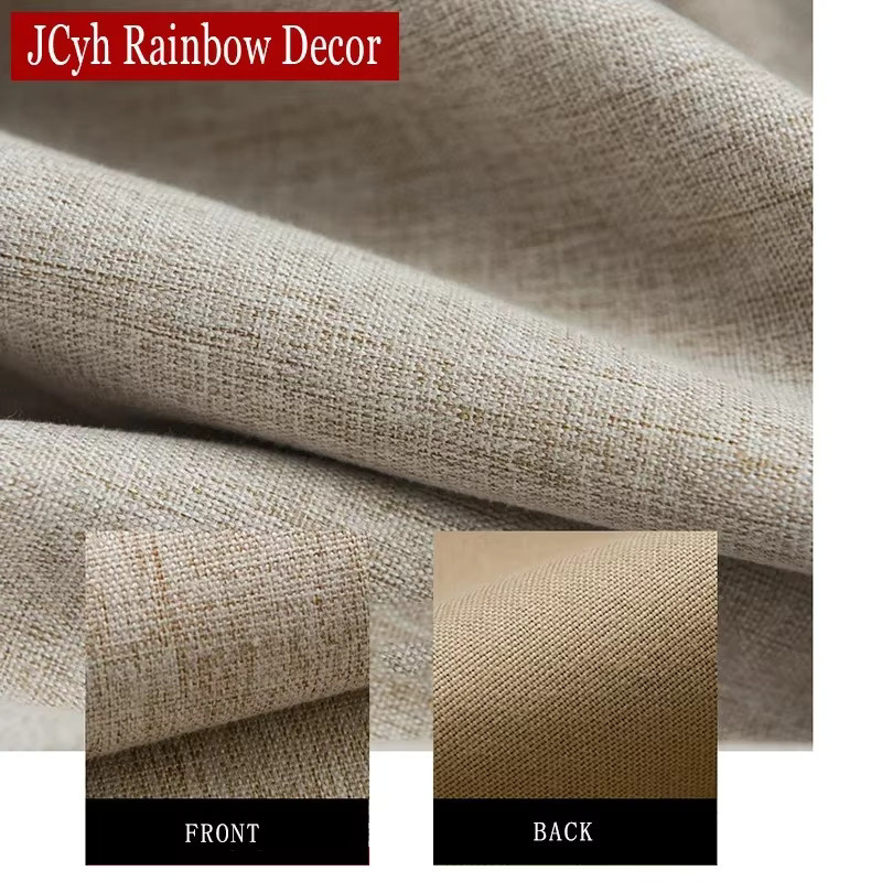 Verdunkelungsvorhänge von JCyh Rainbow Decor in Grün mit Leinenstruktur und Ösen, thermoisolierend - Bild 4