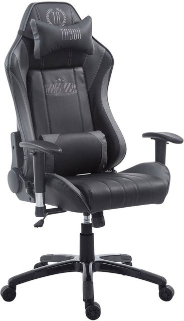 TPFLiving Racing Bürostuhl Shia Gaming Chair aus Kunstleder in Schwarz/Grau - Bild 1