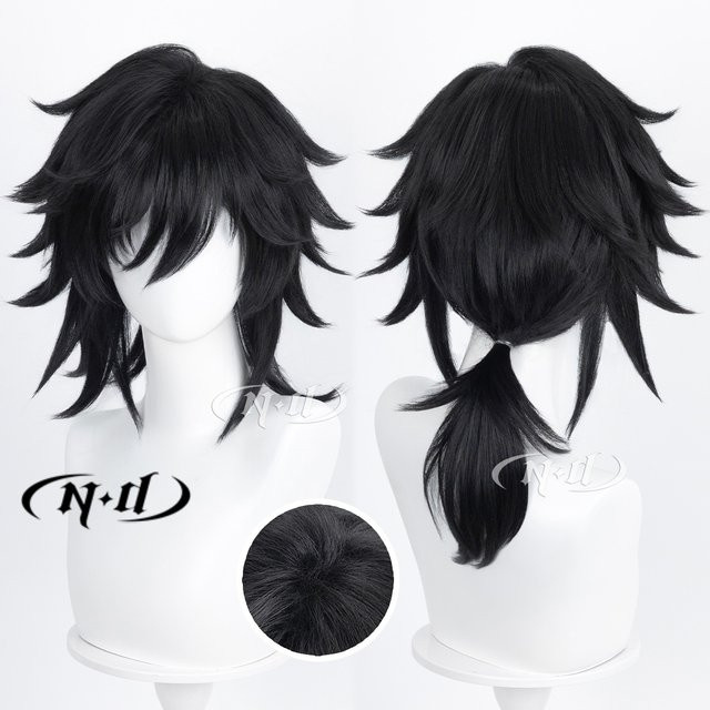 ND Brand Demon Slayer Tomioka Giyuu Cosplay Perücke, Schwarz - Bild 1