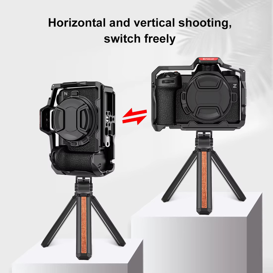 PULUZ Metall-Videokamerakäfig für Nikon Z6III und Nikon Z6II in Schwarz als Gehäusehalterung und Kamerastabilisator - Bild 5