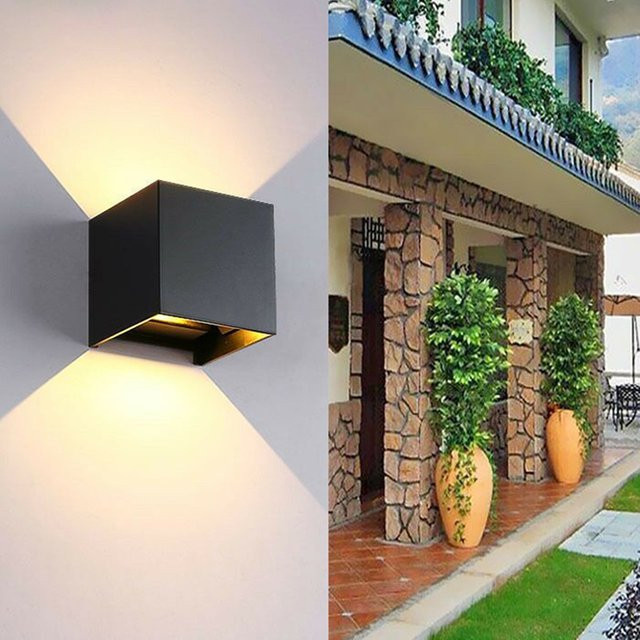 CHENBEN LED Außenwandleuchte IP65 wasserdicht in Schwarz mit Warmweißem Licht für Garten, Treppe und Garage - Bild 1