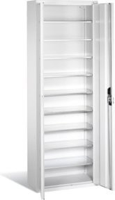 C+P Magazinschrank mit 9 Böden für Sichtlagerkästen in Lichtgrau, H x B x T: 198 x 70 x 30 cm - Bild 1
