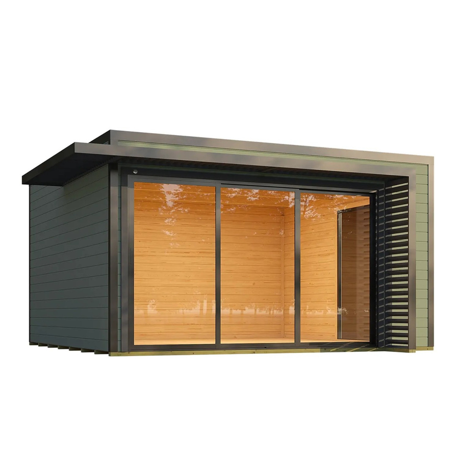 Weka Gartenhaus Amberley mit Schiebetür und 2 Fenstern in Graugrün/Anthrazit, B/T: 400 x 400 cm - Bild 2
