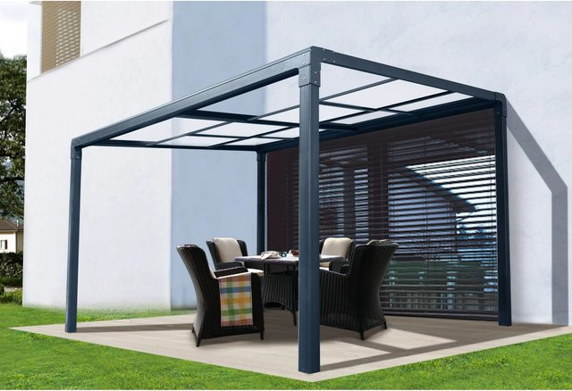 Floraworld Terrassenüberdachung Air 2 mit Schiebedach aus Aluminium in Anthrazit, B/T: 392 x 305 cm - Bild 1