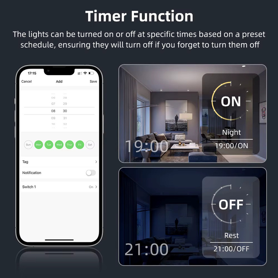 AVATTO Smart WLAN Dimmer-Schalter mit Touch-Panel in Weiß, kompatibel mit Tuya, Alexa und Google Home - Bild 3