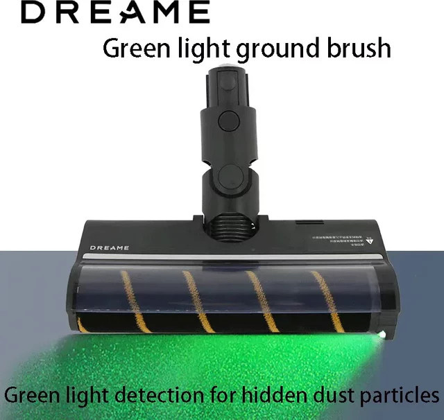 Dreame Rollenbürste mit grüner LED-Staub-Bodenbürstenkopf aus weichem Samt für V12S V16S V11 V12 T10 T20 T30 T20pro T30NEO V16 V12pro in Grau - Bild 1