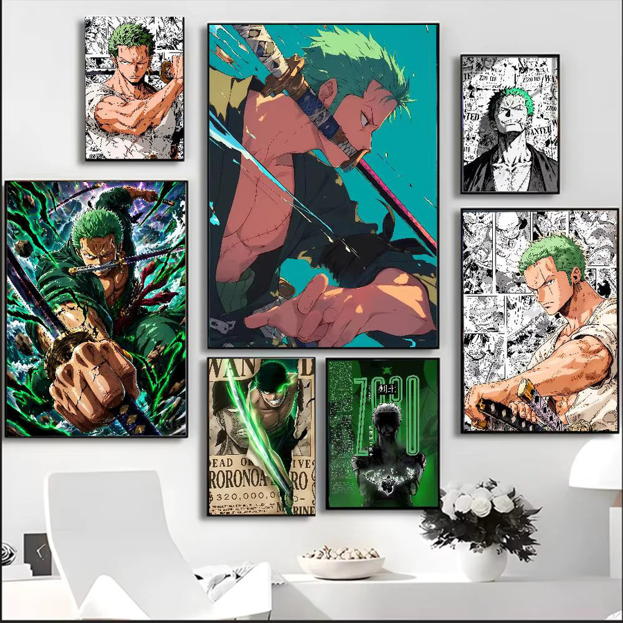 One Piece Roronoa Zoro Wano Arc Anime-Poster von Bandai als HD-Leinwand-Wandkunst in Mehrfarbig - Bild 3