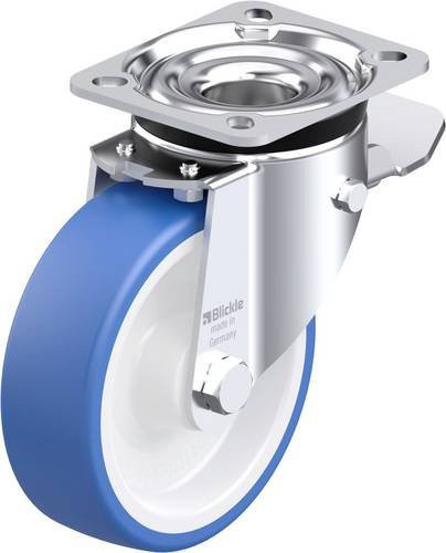Blickle Stahlblech-Lenkrolle LK-POTHS 125R-1-ST in Blau, Rad-Durchmesser: 125 mm, Tragfähigkeit: 275 kg - Bild 1