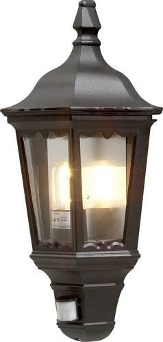 Konstsmide Firenze 7230-750 Außenwandleuchte mit Bewegungsmelder, E27, 100W, Schwarz - Bild 1