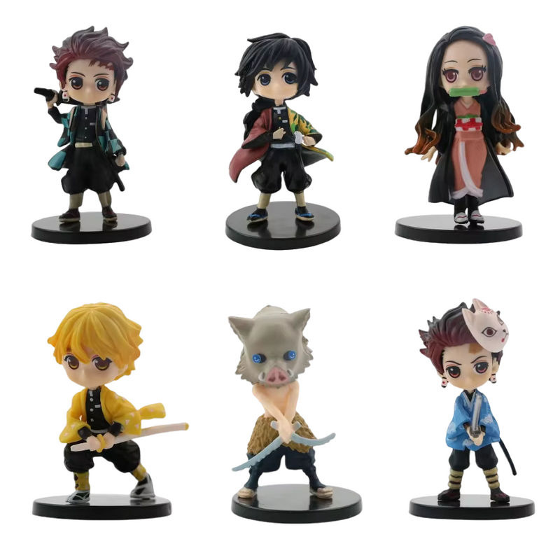 Bandai Anime Dämon Slayer Figuren Set 6-teilig, Kamado Tanjirou und Kamado Nezuko Mini Edition, mehrfarbig, Höhe: 7 cm - Bild 2
