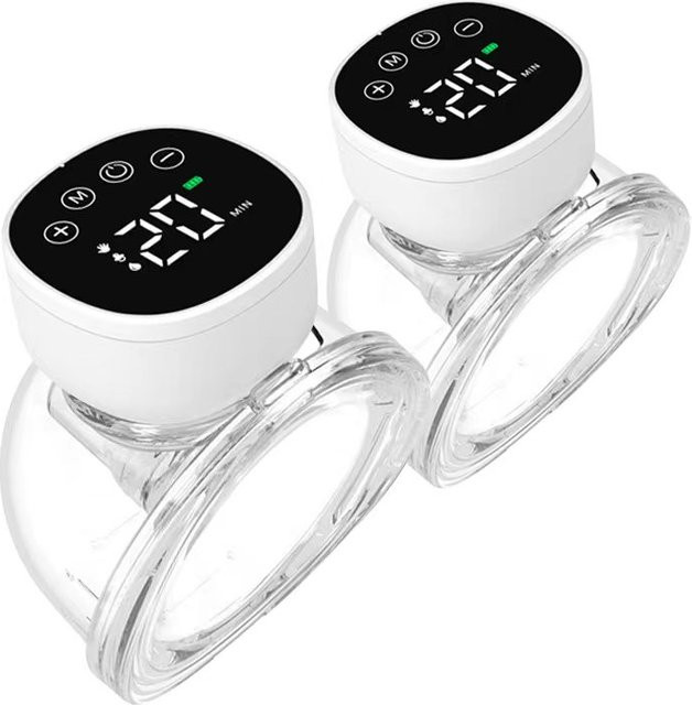 Tragbare elektrische Milchpumpe BPA-frei, freihändiger Stillmilchsammler zum Tragen im BH in Schwarz oder Weiß - Bild 1