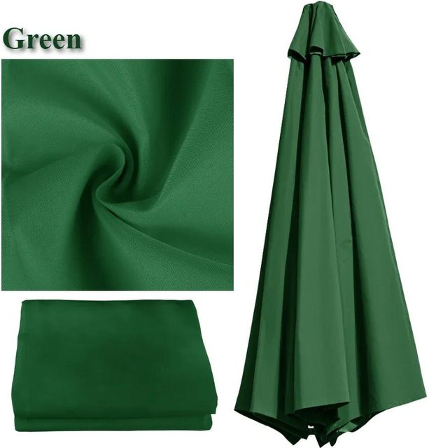 Livia Home Wasserdichte Ersatz-Sonnenschirmbespannung aus Polyester, Grün, Durchmesser: 3 m, für 8 Streben - Bild 1