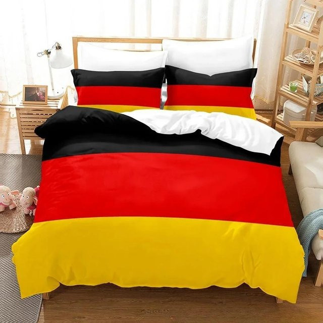 Bettwäscheset Deutschland Flagge mit Bettbezug und Kissenbezug von Binchi Outdoor Product, Mehrfarbig, B/H: 210 x 210 cm - Bild 1