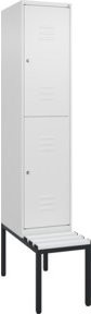 C+P Doppelstock-Spind Classic PLUS Sitzbank mit 1 Abteil und Zylinderschloss, Farbe: Anthrazit/Grau, B/T/H: 212,0 x 40,0 x 81,5 cm - Bild 1