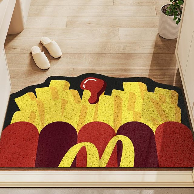 Rutschfeste Schmutzfangmatte mit Cartoon-Design für den Eingangsbereich, Farbe: Rot, B/T: 90 x 60 cm - Bild 1