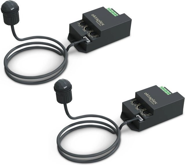 Oktaplex Jana Einbau Bewegungsmelder 2er Set in Schwarz mit 60 Grad PIR-Sensor, 50cm Kabel und IP65 Schutzart, 230V - Bild 1