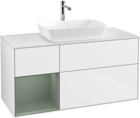 V&B Finion Waschtischunterschrank mit Wandbeleuchtung, Farbe: Weiß lackiert, Breite: 120 cm, Tiefe: 50,1 cm, Höhe: 50,1 cm - Bild 1