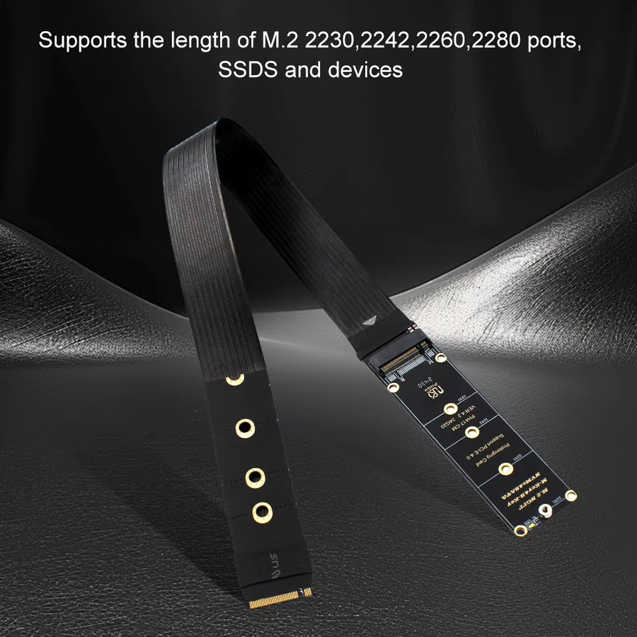Dual Protocol PCIe 4.0 M.2 M Key NVMe Riser Karte und SSD Adapter für 2230 2242 2260 2280 M.2 PCI-e / M2 NGFF SATA SSD in Schwarz - Bild 5