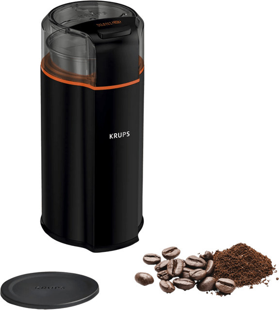 Krups Silent Vortex GX3328 Gewürz- und Kaffeemühle in Schwarz, B/T/H: 10,2 x 11 x 21,5 cm - Bild 1