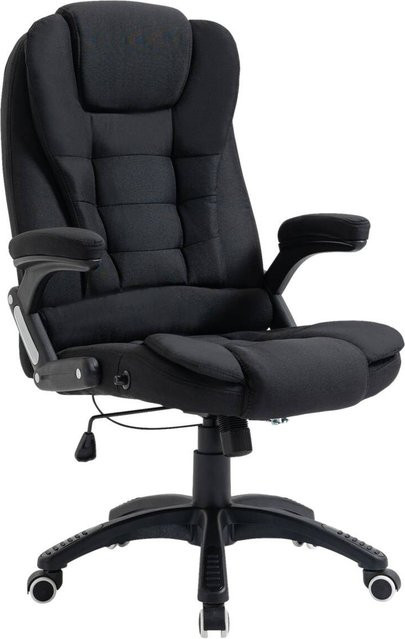 Vinsetto Drehstuhl 921-416BK in Schwarz mit Webstoff, Armlehnen und Höhenverstellung, B/T/H: 72 x 70 x 110 cm - Bild 1