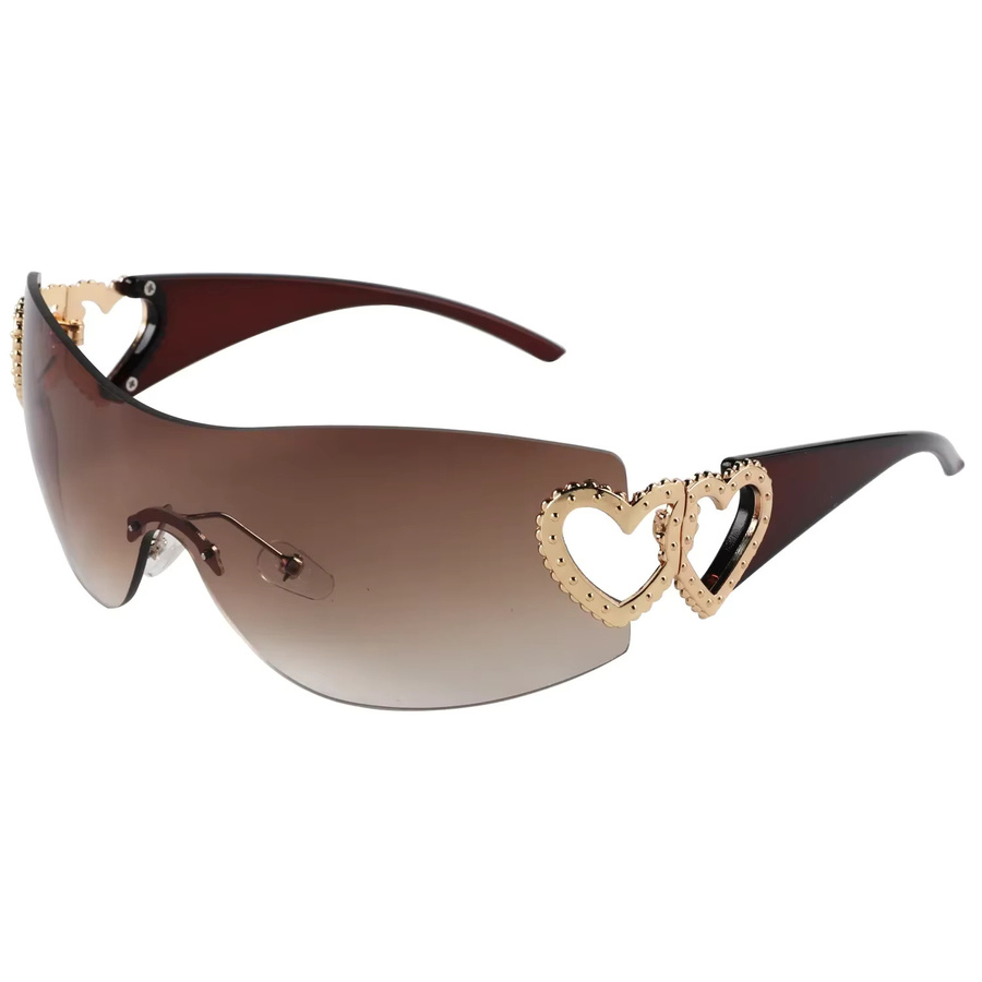 Sonnenbrille Herz, randlos, Butterfly, braun, Unisex - Bild 1