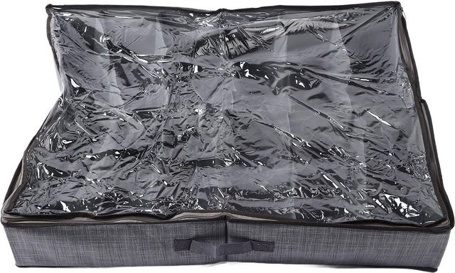 OutsideWorld Schuh-Organizer aus Stoff mit 12 Fächern und Griffen, Staubdichte Aufbewahrungsbox unter dem Bett, grau - Bild 1