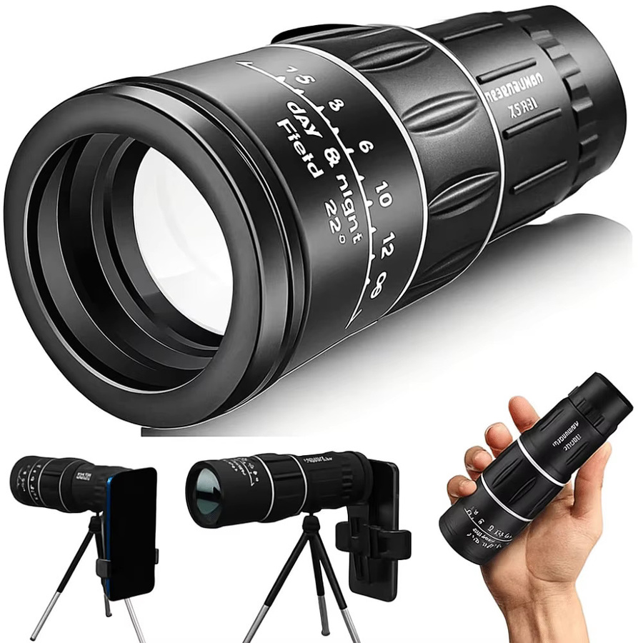 Monokular-Teleskop mit Dual Focus und HD-Zoom in Schwarz - Bild 5