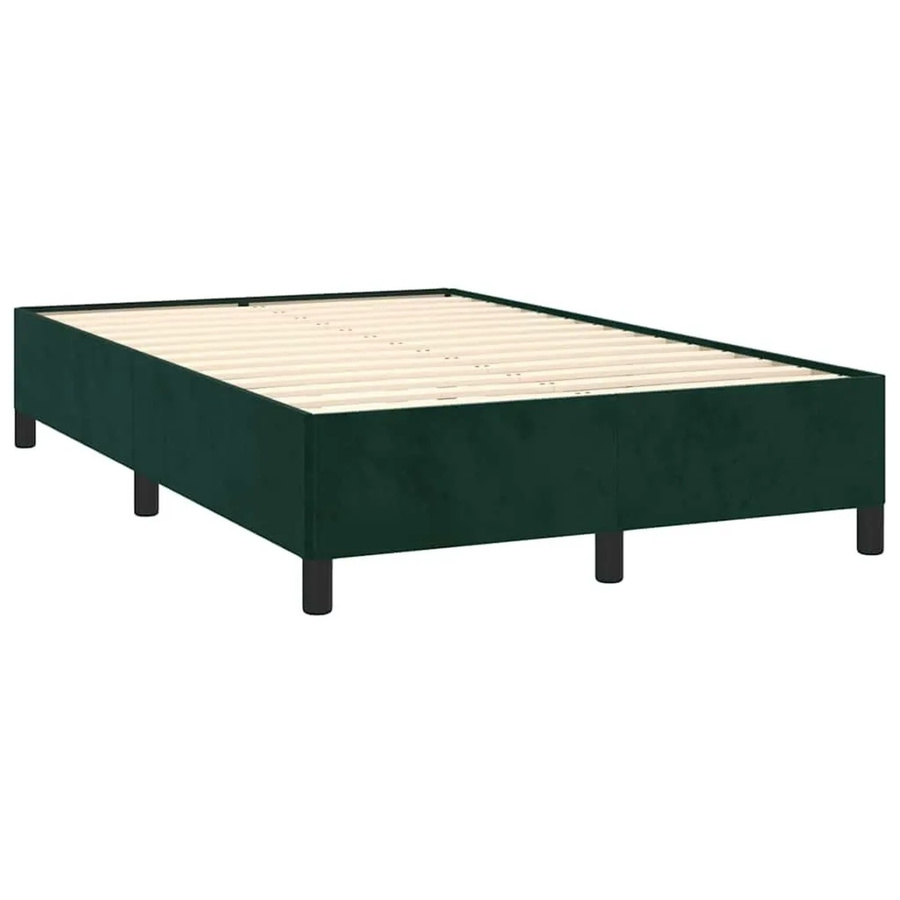 vidaXL Bettgestell aus Samt in Dunkelgrün ohne Matratze B/T/H: 120 x 193 x 33,5 cm - Bild 2