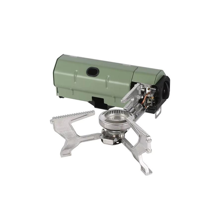 HOMEFISH Tragbarer Campingkocher mit 2600 W Leistung, zusammenklappbarer Gasherd für Outdoor und Reisen, Butan-Kassettenbrenner in Beige oder Grün - Bild 2