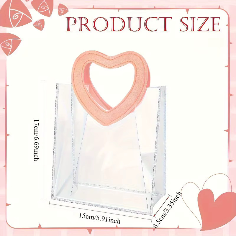 Transparente PVC-Herz-Geschenktüten für Hochzeit, Geburtstag und Feiern in 2 oder 4 Stück - Bild 4