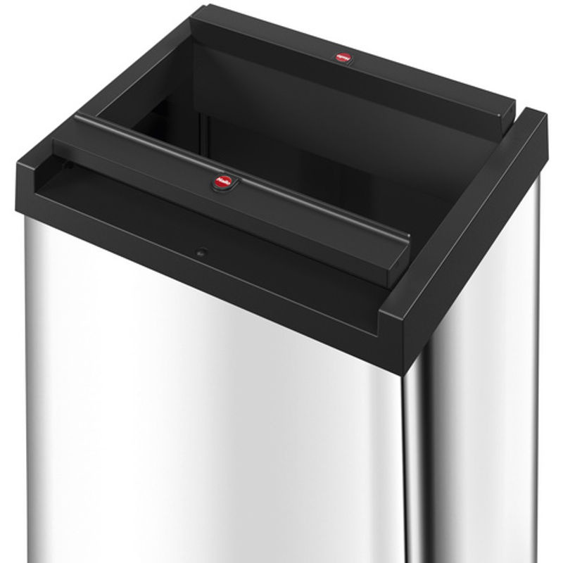 Hailo Big-Box Swing XL Mülleimer mit Schwingdeckel, Edelstahl und Kunststoff, Silber, B/T/H: 33,9 x 26,0 x 76,3 cm - Bild 3