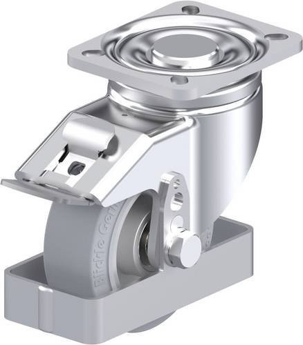 Blickle Stahlblech-Lenkrolle LH-ALEV 100K-1-FI-SG-FS in Silber/Grau mit 100mm Rad-Durchmesser und 200kg Tragfähigkeit - Bild 1