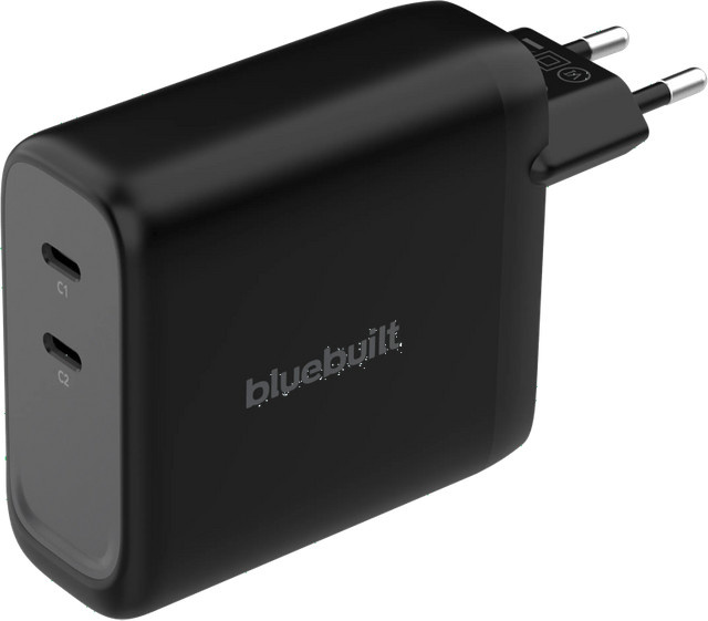 BlueBuilt 140-Watt-GaN-Ladegerät mit 2 USB-C-Ports in Schwarz - Bild 1