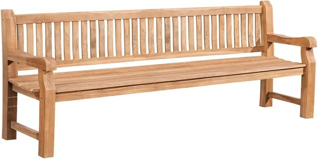 DELUKE Gartenbank DEGAD aus Teakholz in Braun mit Lehne und Armlehnen, B/T/H: 240 x 61 x 93 cm - Bild 1