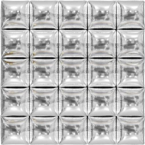 Tianyaonuo Set mit 25 quadratischen Folienballons in Silber für einen modernen Ballonwandtunnel und Party-Dekoration - Bild 1
