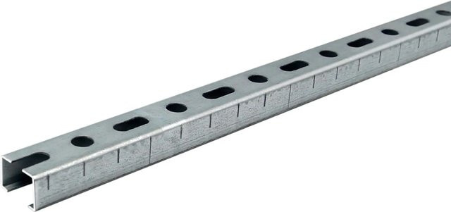 Dalsys Montageschiene aus verzinktem Stahl in Silber, B/H: 1,3 cm x 200 cm - Bild 1