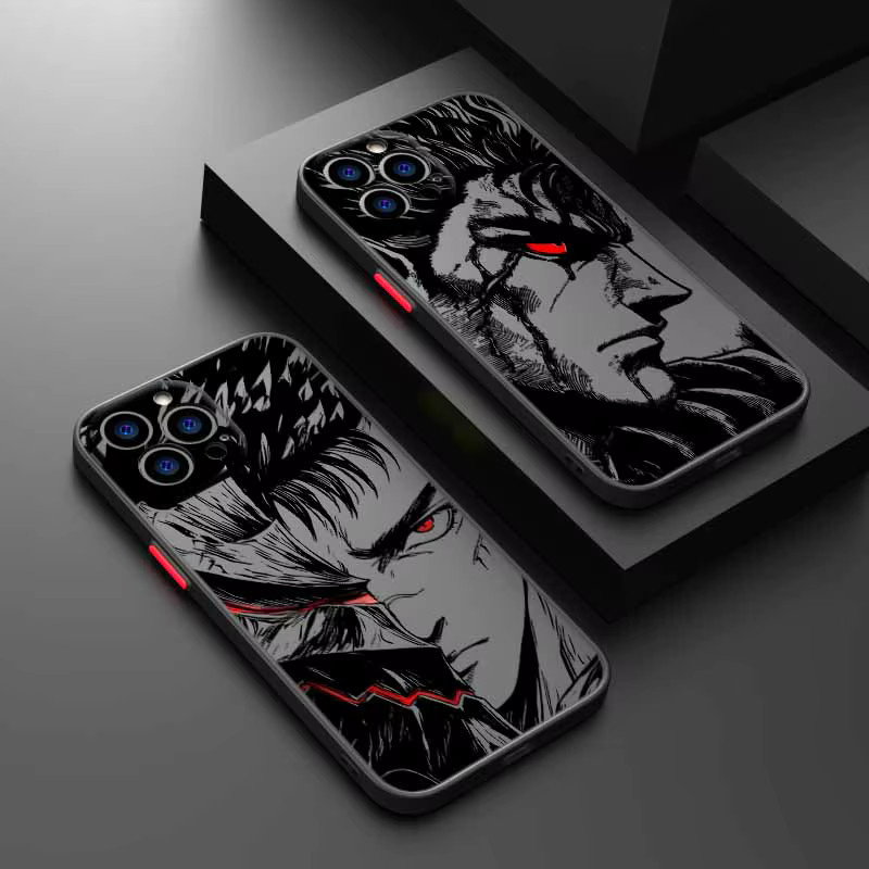 Berserk Dark Anime Silikon-Handyhülle für Xiaomi Redmi Note 14 13 12S 12 11T 11S 10S 10 Pro Plus Max, mattiert und durchscheinend, Schwarz/Transparent - Bild 1