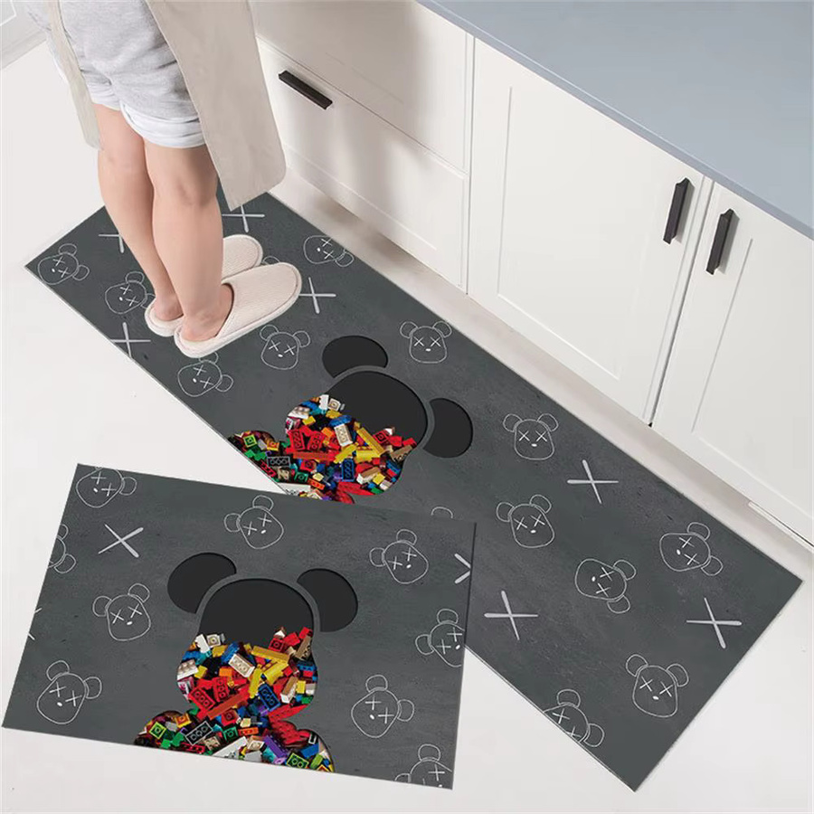 VIKAMA Waschbare Teppichmatte mit Tiermotiv aus Polyester für Küche, Wohnzimmer, Schlafzimmer und Flur - Bild 1