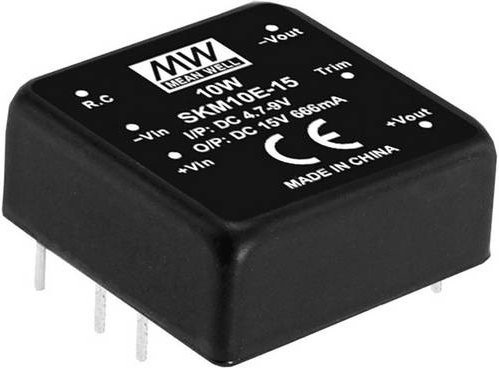 Mean Well SKM10A-15 DC/DC-Wandlermodul in Schwarz mit 10W und 666mA, 1 Ausgang - Bild 1