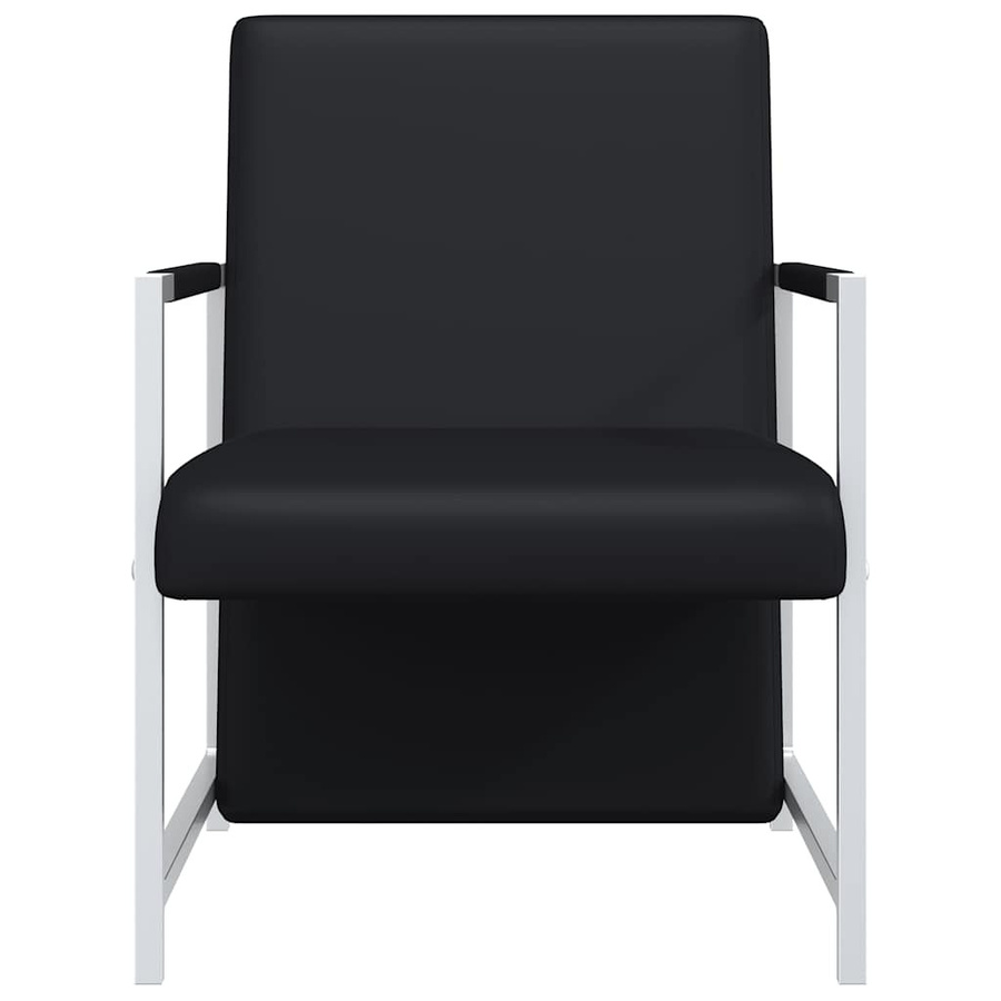 vidaXL Sessel in Schwarz aus Kunstleder mit verchromten Füßen und Armlehnen - Bild 6