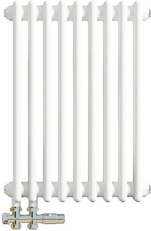 AICA Traditioneller 2-Spalten Heizkörper im Gusseisenstil, Weiß, B: 60,0 cm, H: 42,5 cm - Bild 1