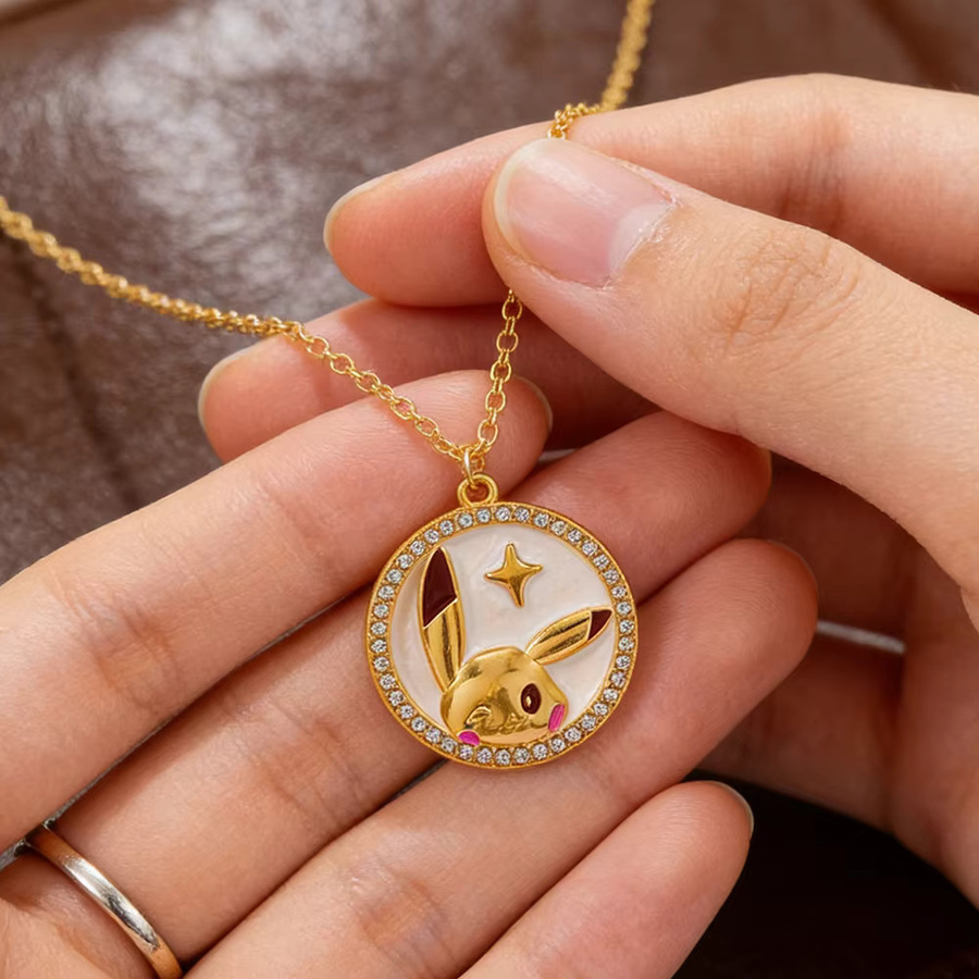 Bandai Halskette, Pikachu Anhänger, Metall, Gold, Unisex - Bild 2